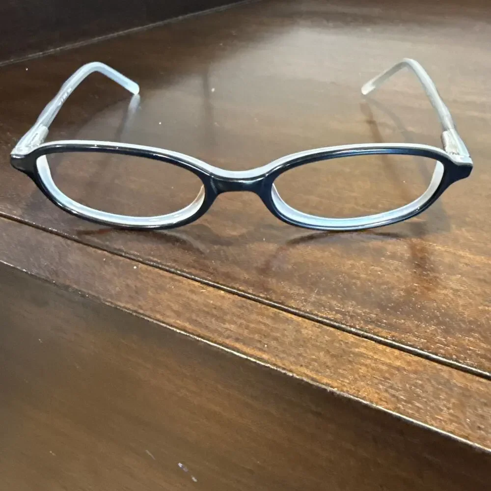 Celine Eyeglasses Frame Col.503 Women's Black Gray Plastic Oval Full Rim 49-135